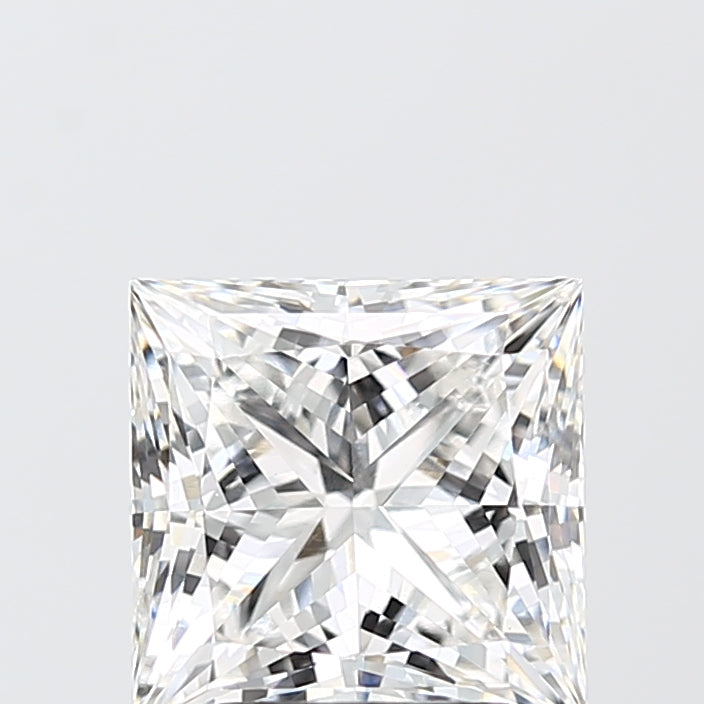 3.09 Carat Princess Shaped, Ideal Cut, F Color, VVS2 Clarity, IGI Certified Lab Grown Diamond