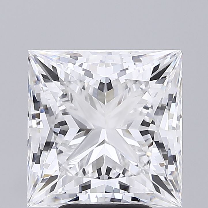 5.09 Carat Princess Shaped, Ideal Cut, E Color, VS1 Clarity, IGI Certified Lab Grown Diamond