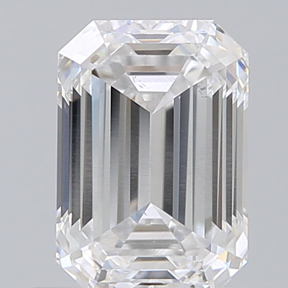 0.92 Carat Emerald Shaped, Ideal Cut, F Color, SI1 Clarity, IGI Certified Lab Grown Diamond