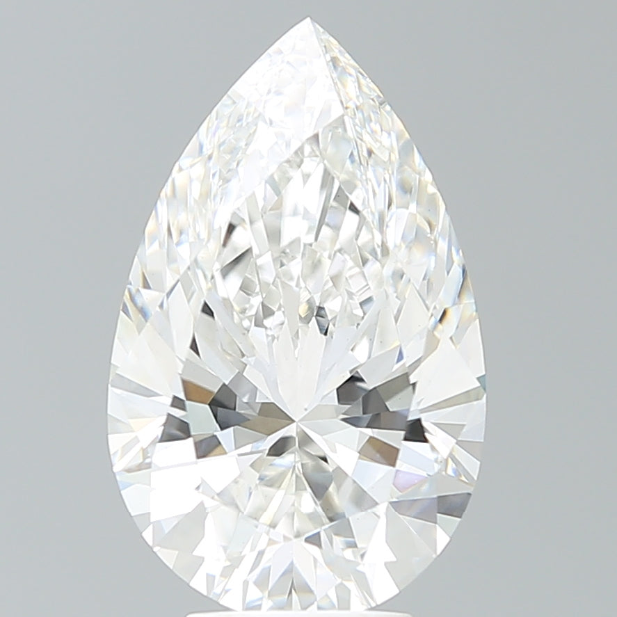 5.47 Carat Pear Shaped, Ideal Cut, F Color, VS1 Clarity, IGI Certified Lab Grown Diamond