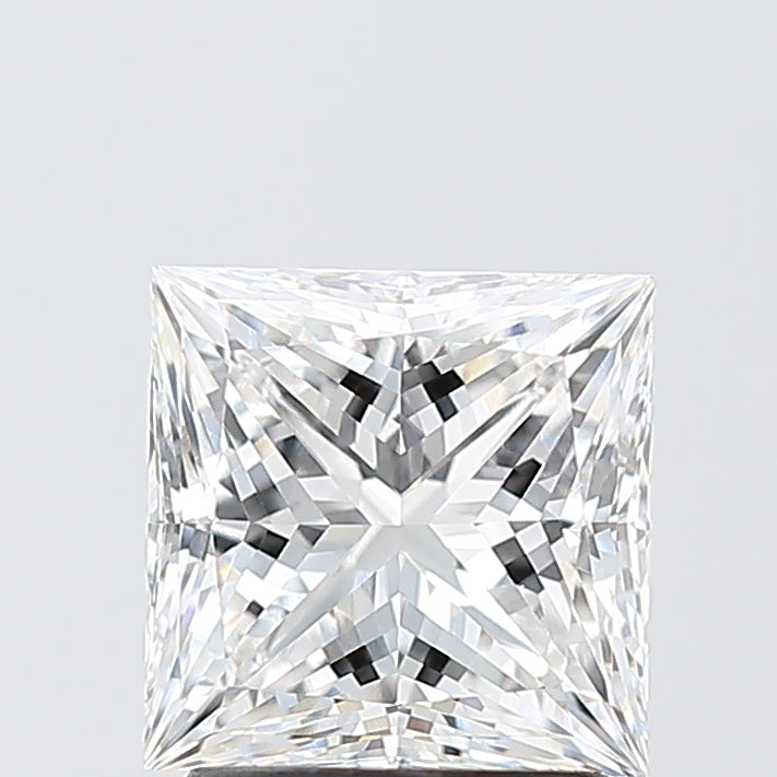 2.04 Carat Princess Shaped, Ideal Cut, D Color, VVS2 Clarity, IGI Certified Lab Grown Diamond