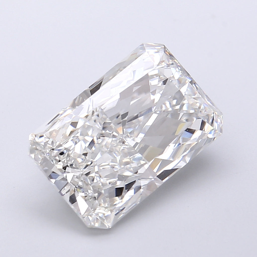 5.18 Carat Radiant Shaped, Very Good Cut, E Color, VVS2 Clarity, IGI Certified Lab Grown Diamond