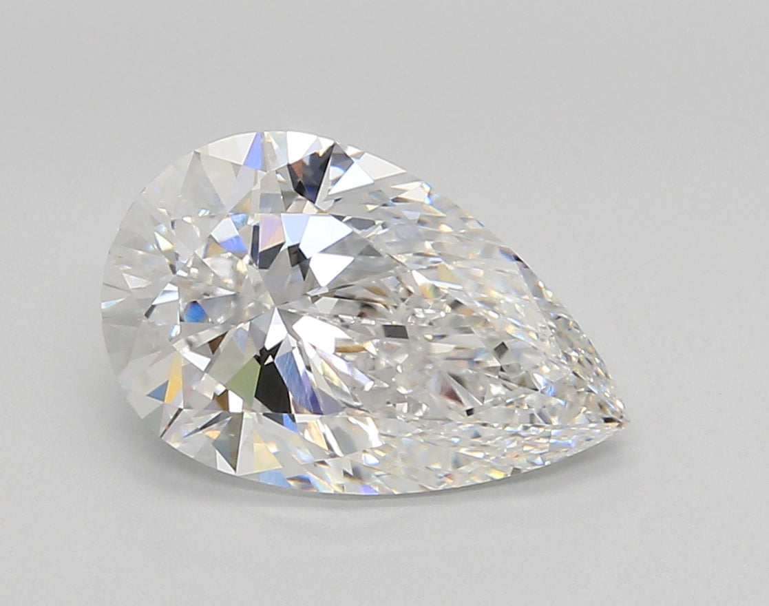 3.46 Carat Pear Shaped, Ideal Cut, E Color, VVS2 Clarity, IGI Certified Lab Grown Diamond