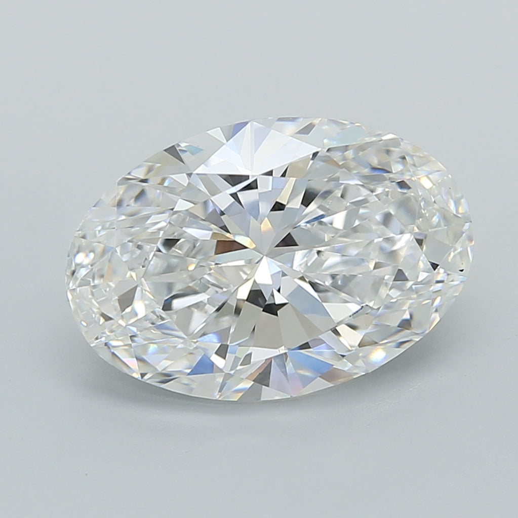 3.55 Carat Oval Shaped, Excellent Cut, D Color, VVS2 Clarity, IGI Certified Lab Grown Diamond