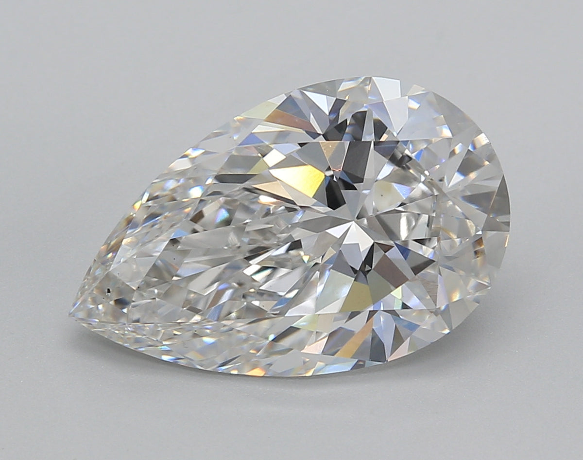 5.01 Carat Pear Shaped, Excellent Cut, F Color, VS1 Clarity, IGI Certified Lab Grown Diamond