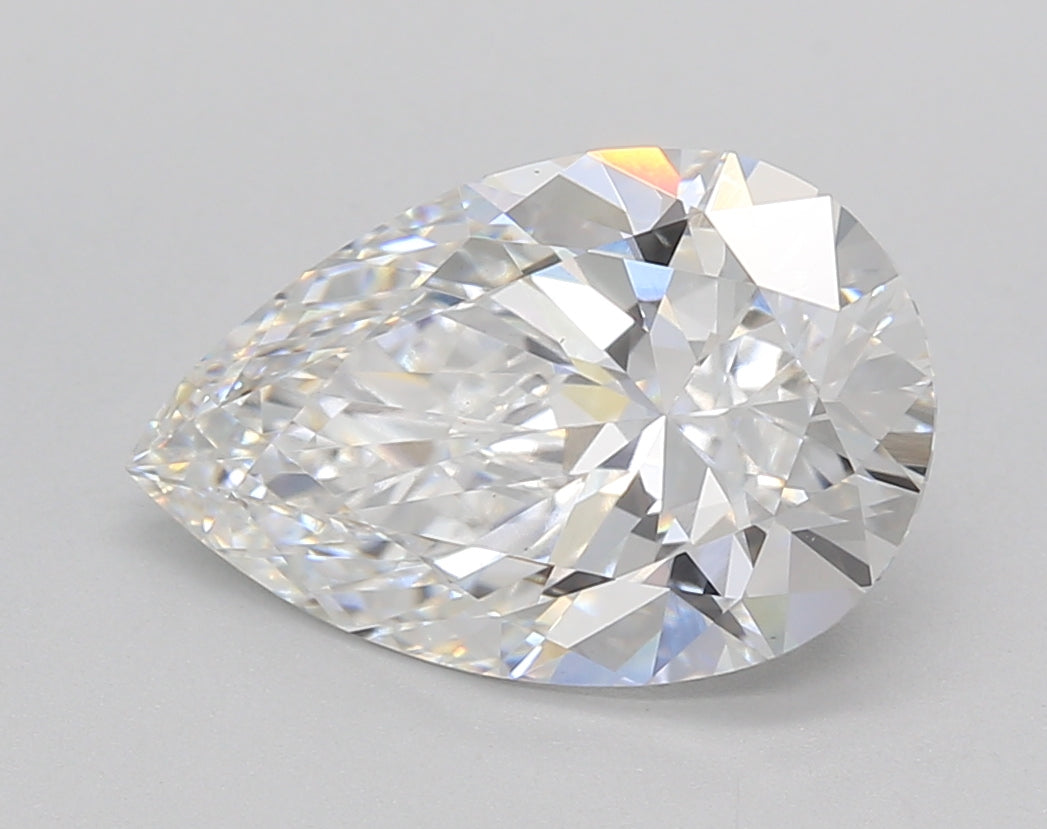 3.02 Carat Pear Shaped, Ideal Cut, E Color, VS1 Clarity, IGI Certified Lab Grown Diamond