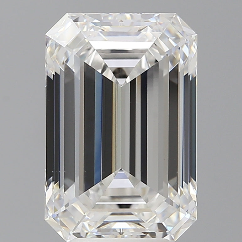 6.08 Carat Emerald Shaped, Ideal Cut, E Color, VS1 Clarity, IGI Certified Lab Grown Diamond