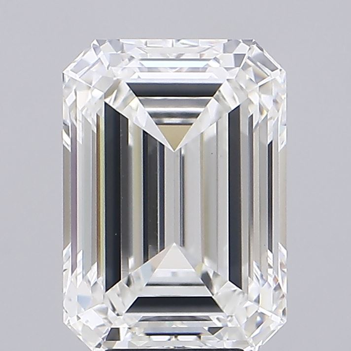 6.20 Carat Emerald Shaped, Ideal Cut, F Color, VVS2 Clarity, IGI Certified Lab Grown Diamond