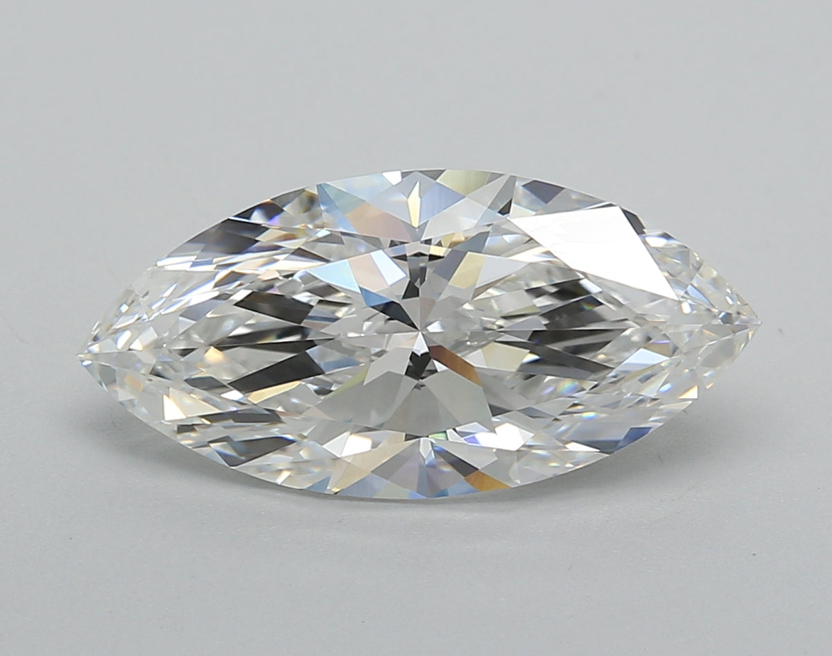 3.51 Carat Marquise Shaped, Excellent Cut, E Color, VVS2 Clarity, IGI Certified Lab Grown Diamond