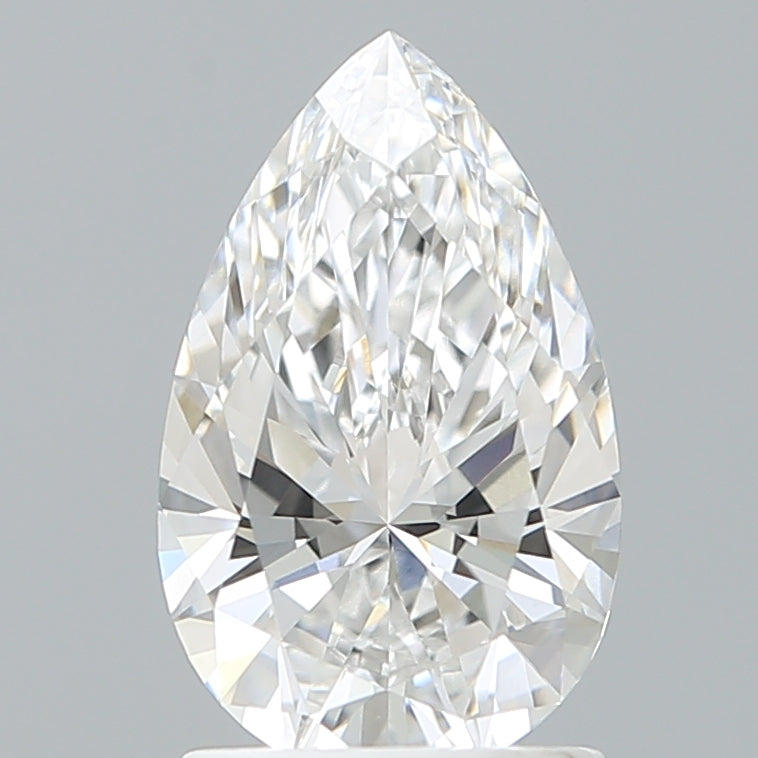 1.60 Carat Pear Shaped, Ideal Cut, E Color, VVS2 Clarity, IGI Certified Lab Grown Diamond