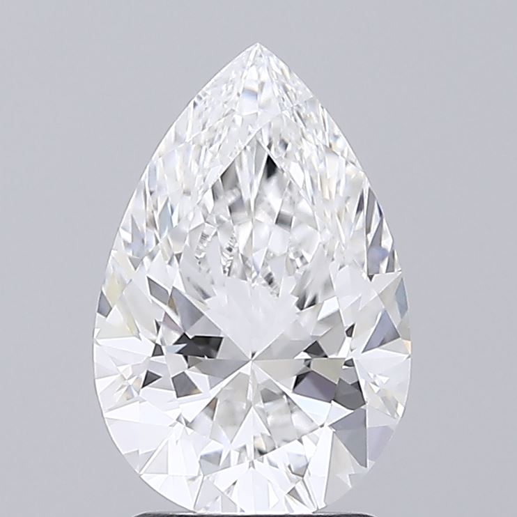 2.08 Carat Pear Shaped, Ideal Cut, D Color, VVS2 Clarity, IGI Certified Lab Grown Diamond