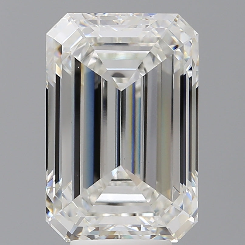 7.08 Carat Emerald Shaped, Ideal Cut, F Color, VVS2 Clarity, IGI Certified Lab Grown Diamond
