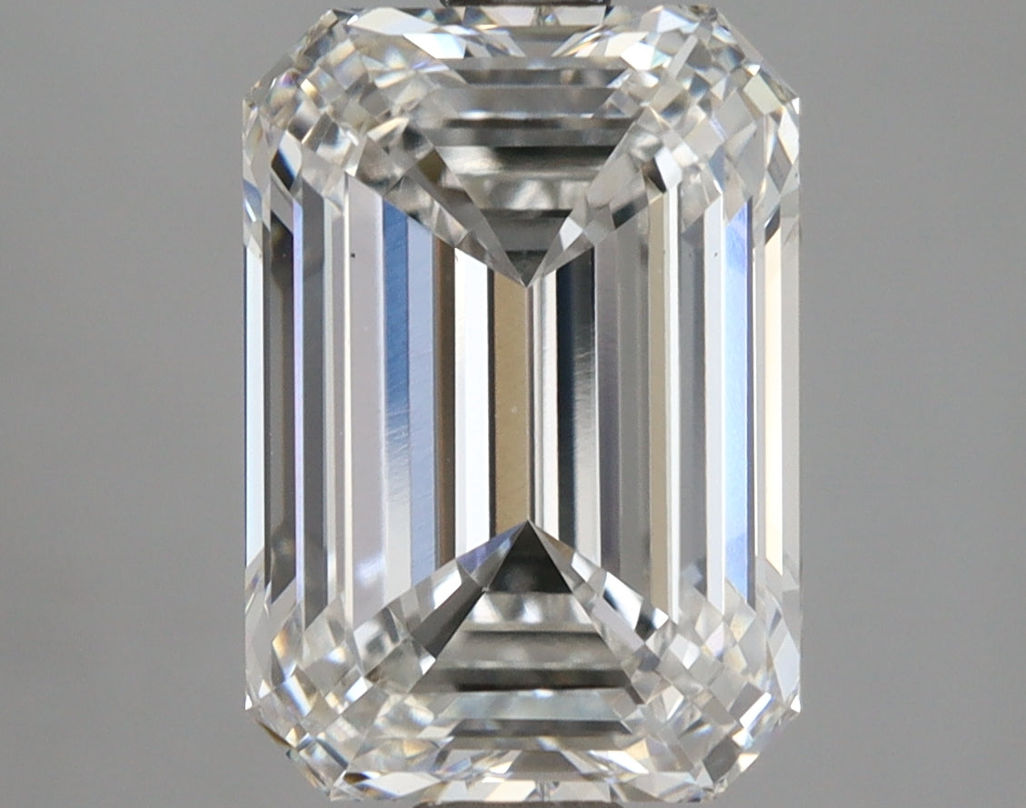 3.08 Carat Emerald Shaped, Ideal Cut, F Color, VS1 Clarity, IGI Certified Lab Grown Diamond