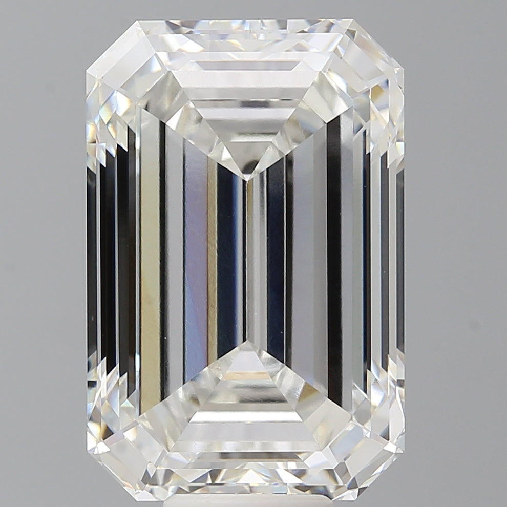 12.52 Carat Emerald Shaped, Ideal Cut, F Color, VVS2 Clarity, IGI Certified Lab Grown Diamond