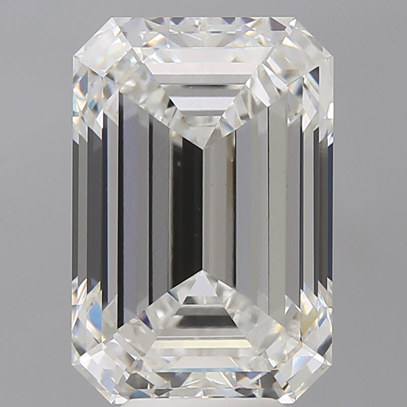 8.02 Carat Emerald Shaped, Ideal Cut, F Color, VVS2 Clarity, IGI Certified Lab Grown Diamond