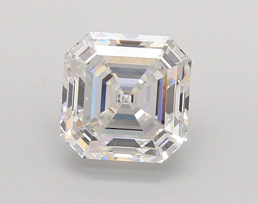 2.05 Carat Asscher Shaped, Ideal Cut, F Color, VVS2 Clarity, IGI Certified Lab Grown Diamond