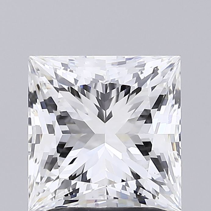 2.00 Carat Princess Shaped, Excellent Cut, E Color, VS1 Clarity, IGI Certified Lab Grown Diamond