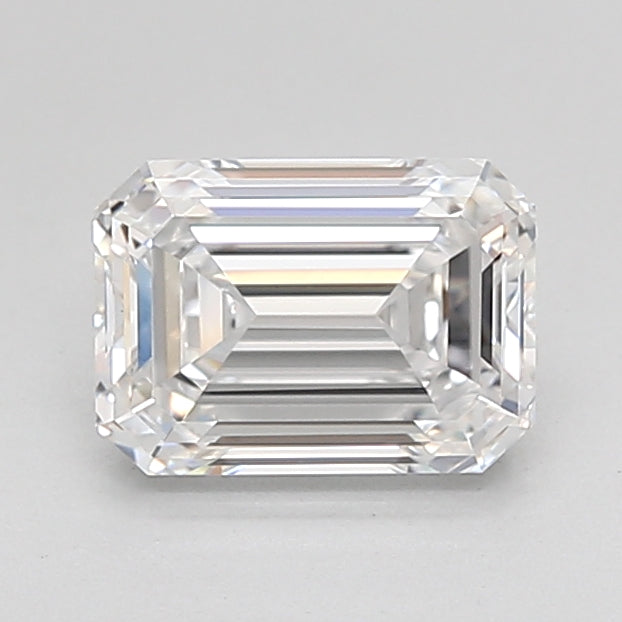 1.57 Carat Emerald Shaped, Ideal Cut, D Color, VVS2 Clarity, IGI Certified Lab Grown Diamond