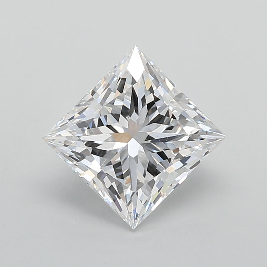 2.07 Carat Princess Shaped, Excellent Cut, D Color, VS1 Clarity, IGI Certified Lab Grown Diamond