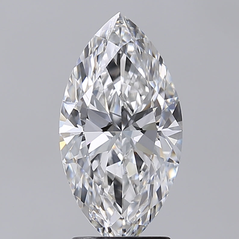 2.52 Carat Marquise Shaped, Excellent Cut, E Color, VVS2 Clarity, IGI Certified Lab Grown Diamond