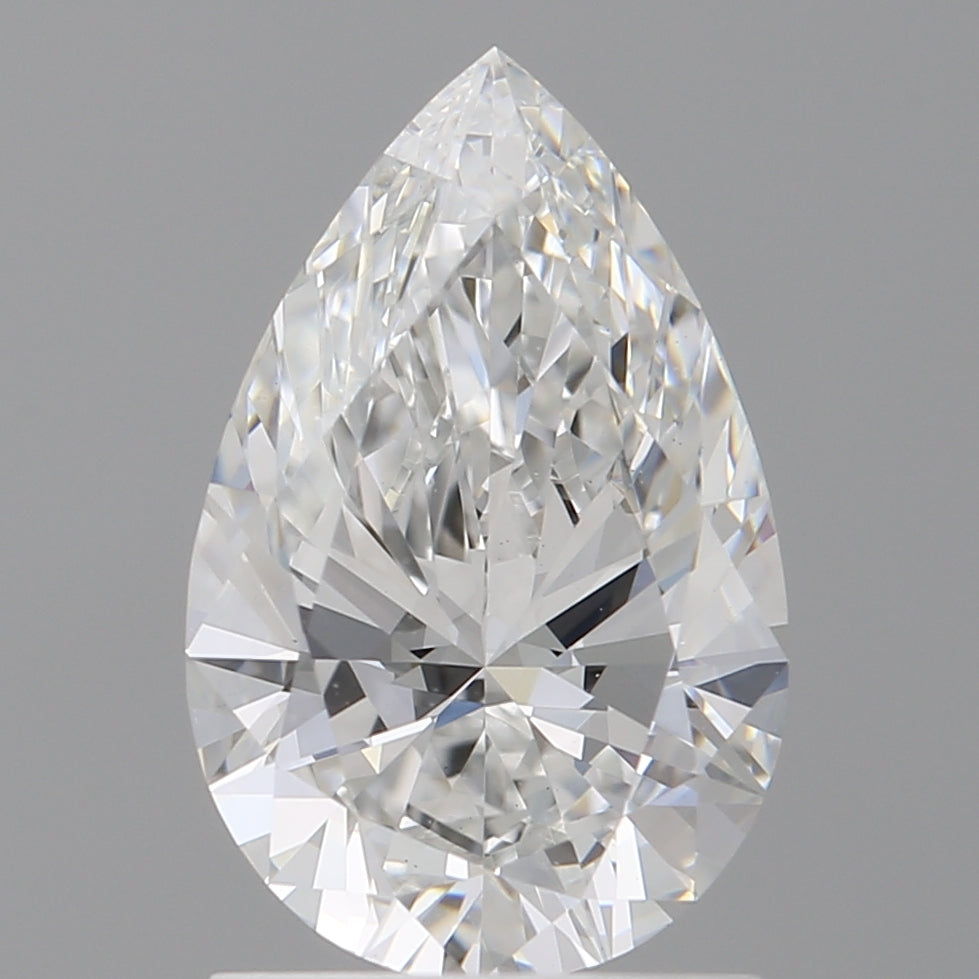 1.54 Carat Pear Shaped, Ideal Cut, E Color, VVS2 Clarity, IGI Certified Lab Grown Diamond