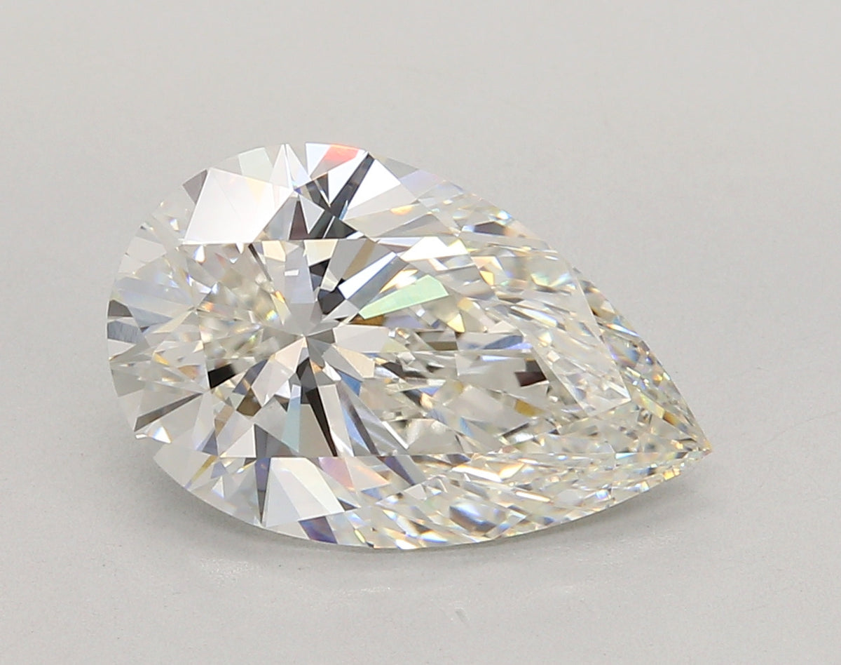 5.05 Carat Pear Shaped, Ideal Cut, G Color, VVS2 Clarity, IGI Certified Lab Grown Diamond
