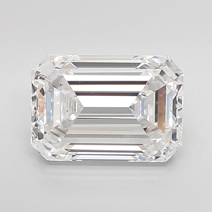 4.07 Carat Emerald Shaped, Ideal Cut, D Color, VVS2 Clarity, IGI Certified Lab Grown Diamond