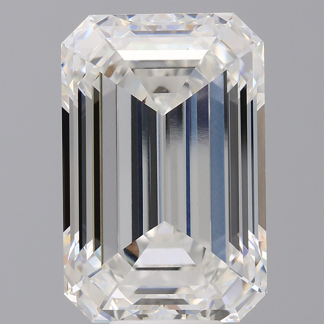 12.10 Carat Emerald Shaped, Ideal Cut, F Color, VVS2 Clarity, IGI Certified Lab Grown Diamond