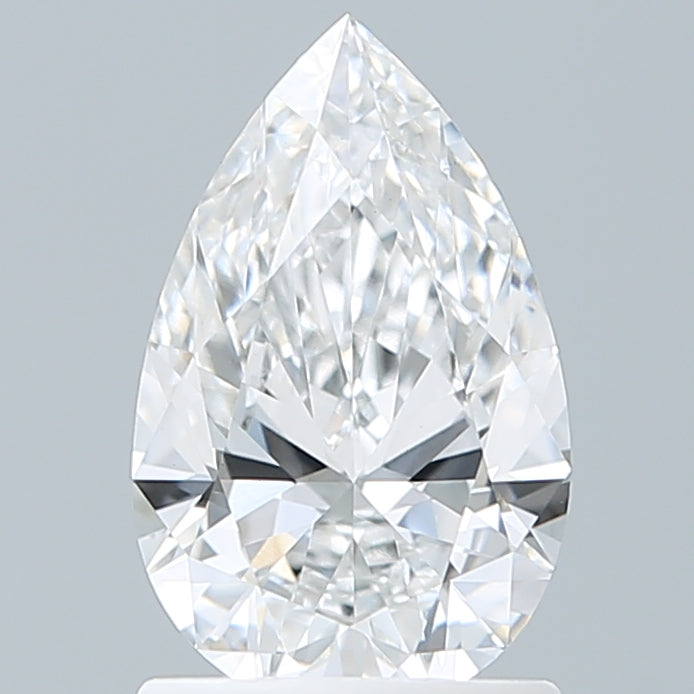 1.29 Carat Pear Shaped, Ideal Cut, D Color, VVS2 Clarity, IGI Certified Lab Grown Diamond