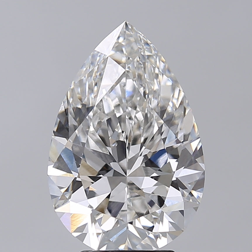 4.52 Carat Pear Shaped, Excellent Cut, F Color, VVS2 Clarity, IGI Certified Lab Grown Diamond