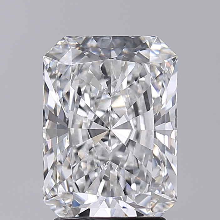 2.50 Carat Radiant Shaped, Excellent Cut, E Color, VVS2 Clarity, IGI Certified Lab Grown Diamond