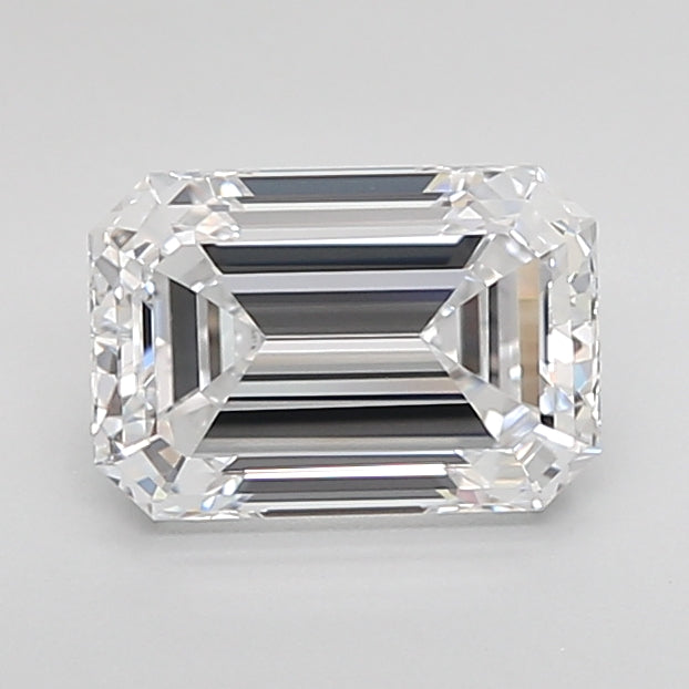 1.82 Carat Emerald Shaped, Ideal Cut, D Color, VVS2 Clarity, IGI Certified Lab Grown Diamond