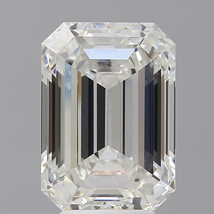 4.59 Carat Emerald Shaped, Ideal Cut, F Color, VVS2 Clarity, IGI Certified Lab Grown Diamond