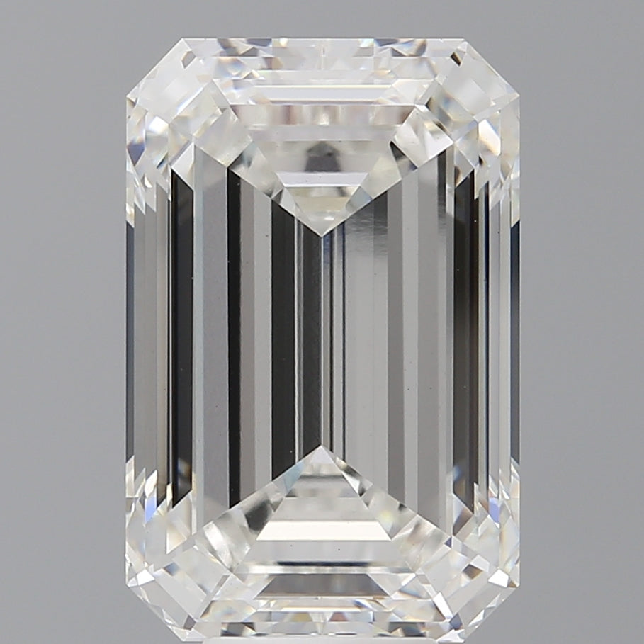 10.10 Carat Emerald Shaped, Ideal Cut, F Color, VVS2 Clarity, IGI Certified Lab Grown Diamond