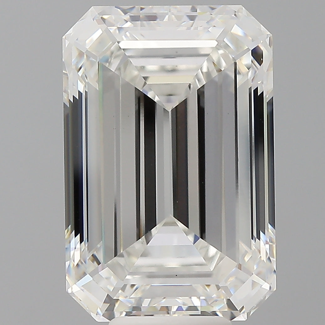 10.05 Carat Emerald Shaped, Ideal Cut, F Color, VS1 Clarity, IGI Certified Lab Grown Diamond