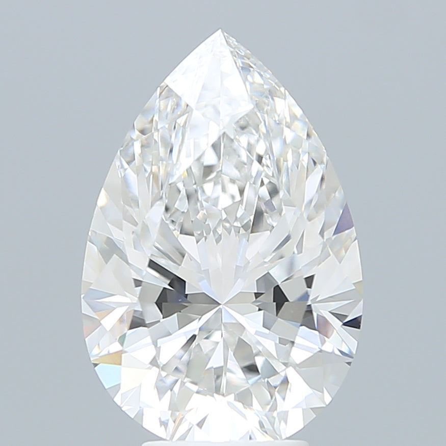 5.46 Carat Pear Shaped, Excellent Cut, E Color, VVS2 Clarity, IGI Certified Lab Grown Diamond