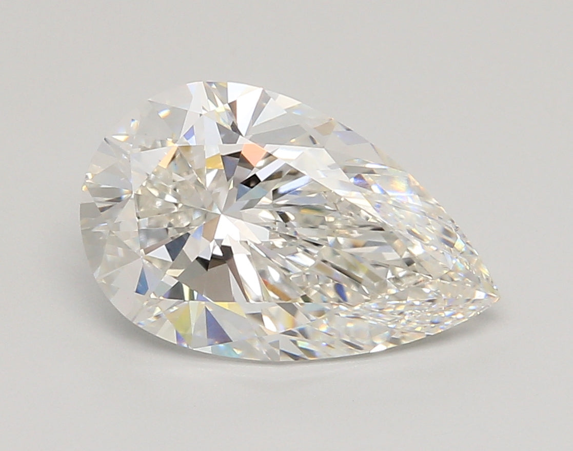4.02 Carat Pear Shaped, Ideal Cut, F Color, VVS2 Clarity, IGI Certified Lab Grown Diamond
