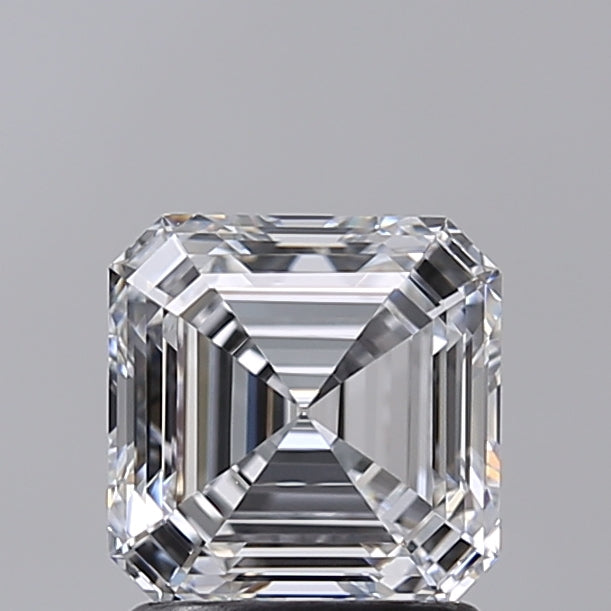 1.52 Carat Asscher Shaped, Ideal Cut, D Color, VS1 Clarity, GIA Certified Lab Grown Diamond