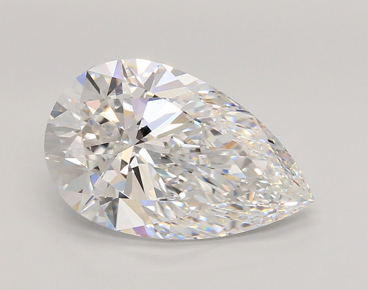 5.04 Carat Pear Shaped, Ideal Cut, E Color, VVS1 Clarity, IGI Certified Lab Grown Diamond