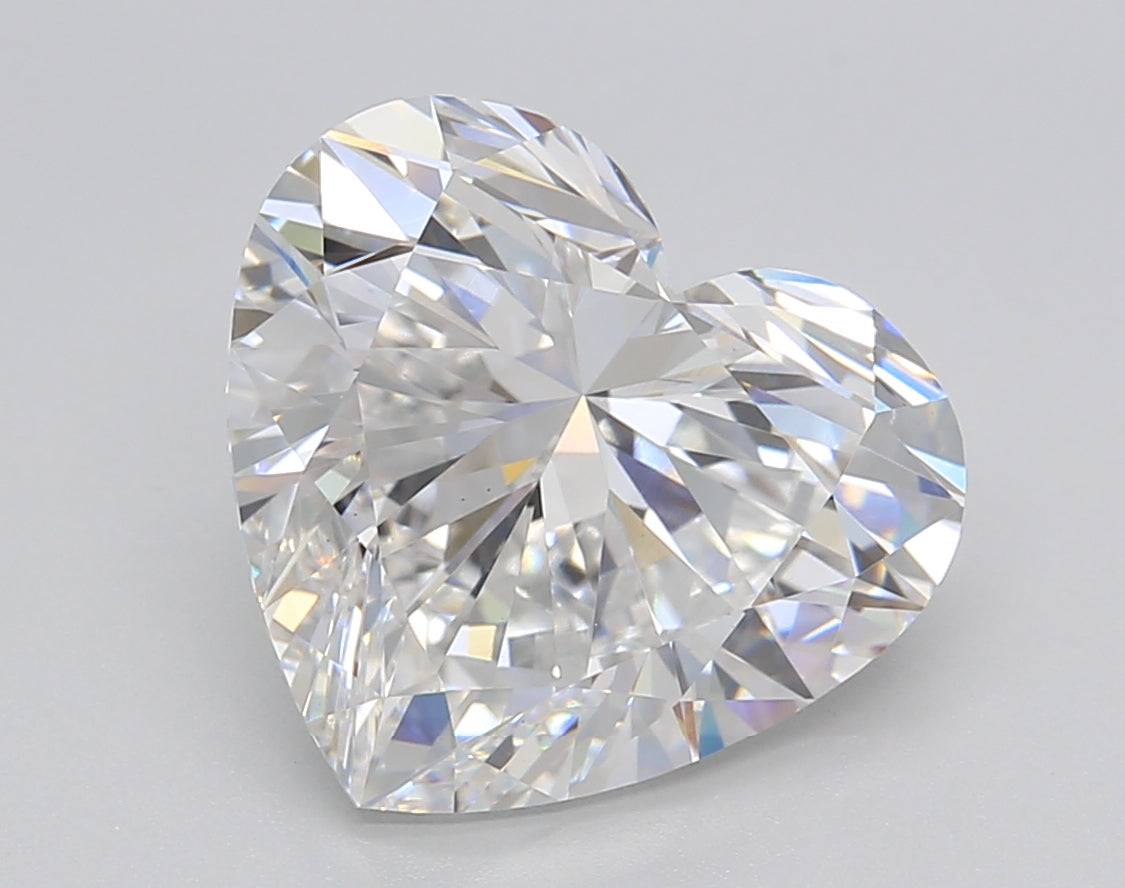 5.01 Carat Heart Shaped, Ideal Cut, D Color, VVS2 Clarity, IGI Certified Lab Grown Diamond