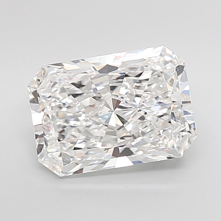 5.09 Carat Radiant Shaped, Ideal Cut, D Color, VVS2 Clarity, IGI Certified Lab Grown Diamond