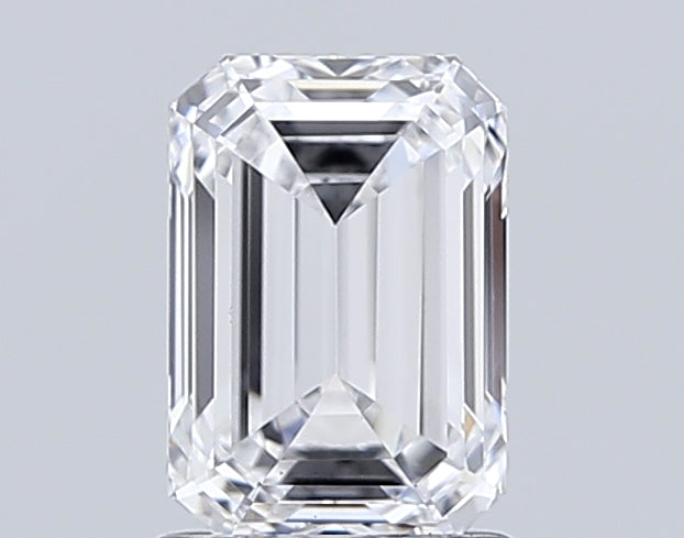1.50 Carat Emerald Shaped, Ideal Cut, D Color, VS1 Clarity, IGI Certified Lab Grown Diamond