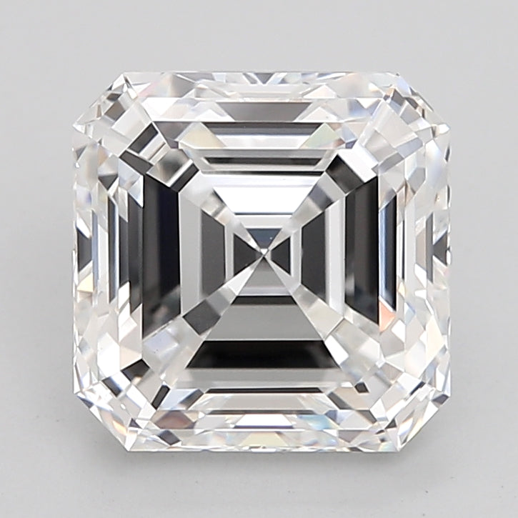 4.07 Carat Asscher Shaped, Ideal Cut, E Color, VVS2 Clarity, IGI Certified Lab Grown Diamond