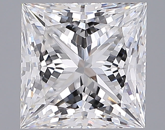 2.06 Carat Princess Shaped, Ideal Cut, E Color, VVS1 Clarity, IGI Certified Lab Grown Diamond