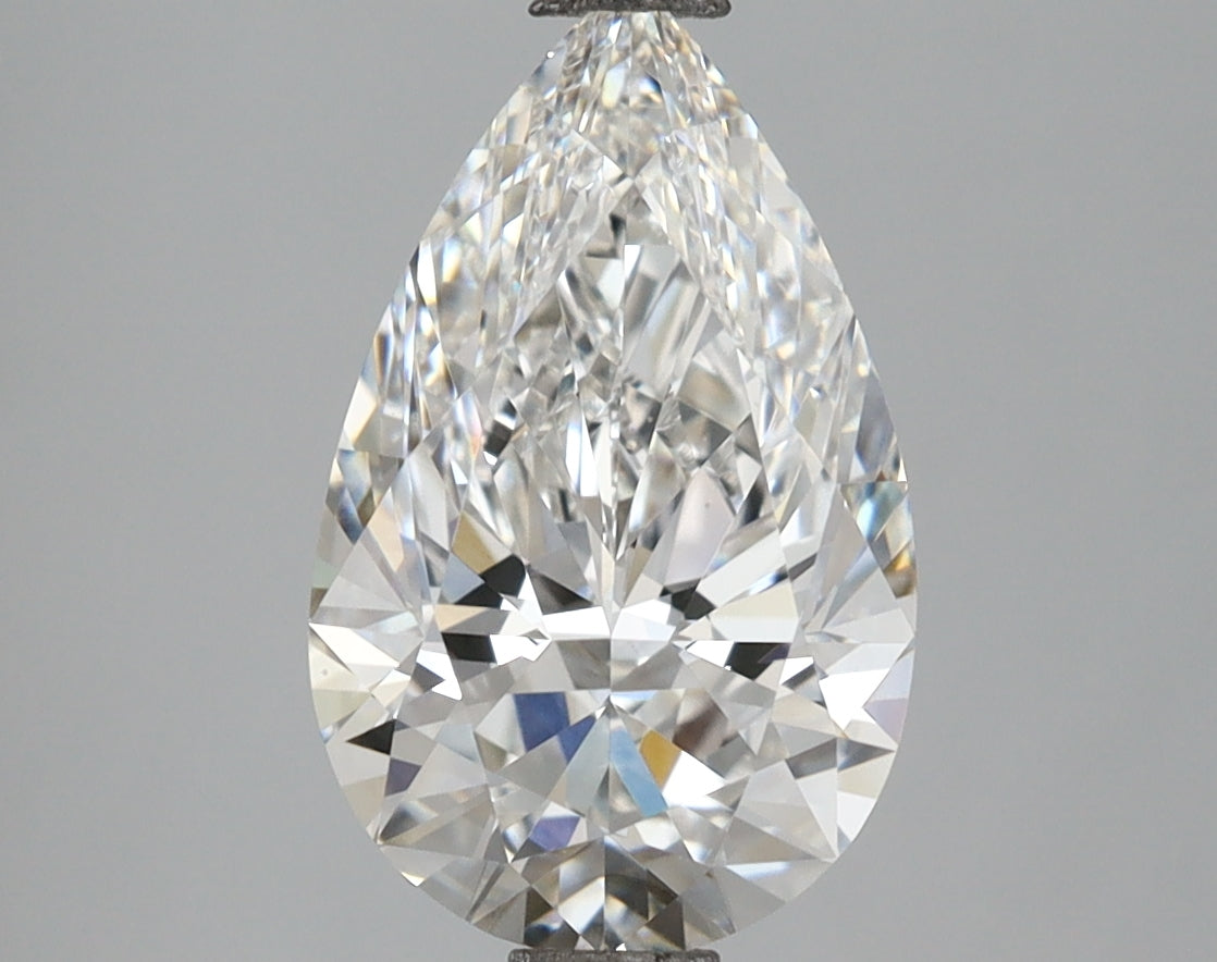 2.57 Carat Pear Shaped, Ideal Cut, E Color, VVS2 Clarity, IGI Certified Lab Grown Diamond