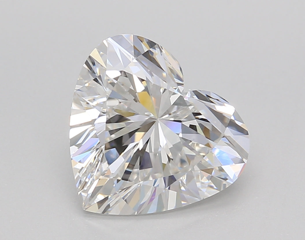 3.02 Carat Heart Shaped, Ideal Cut, E Color, VVS2 Clarity, IGI Certified Lab Grown Diamond
