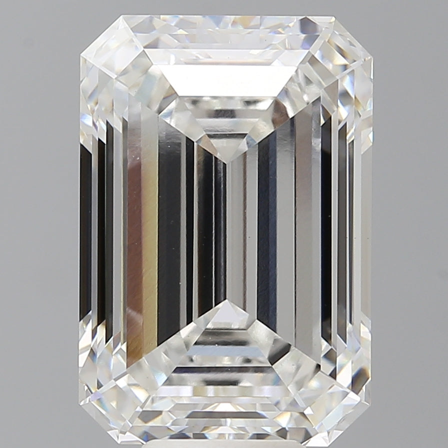 10.56 Carat Emerald Shaped, Ideal Cut, F Color, VVS2 Clarity, IGI Certified Lab Grown Diamond