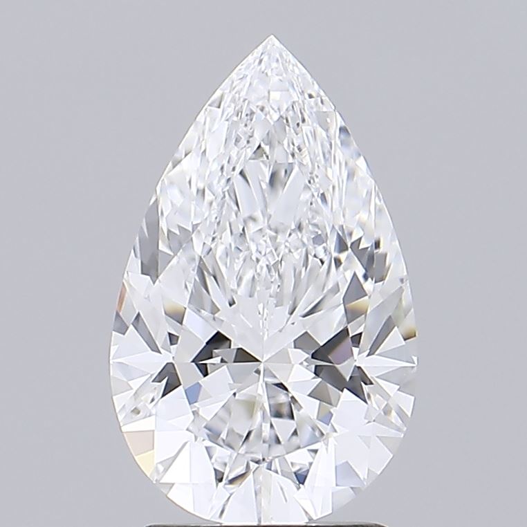 2.09 Carat Pear Shaped, Ideal Cut, D Color, IF Clarity, IGI Certified Lab Grown Diamond