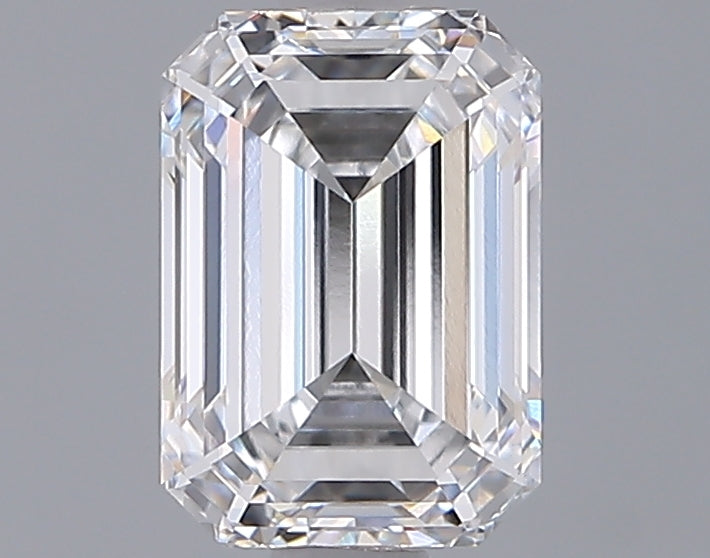 1.55 Carat Emerald Shaped, Ideal Cut, D Color, VVS1 Clarity, IGI Certified Lab Grown Diamond