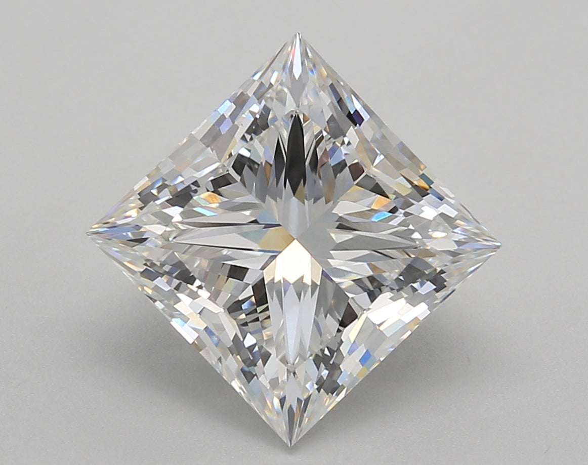 5.01 Carat Princess Shaped, Very Good Cut, E Color, VVS2 Clarity, IGI Certified Lab Grown Diamond